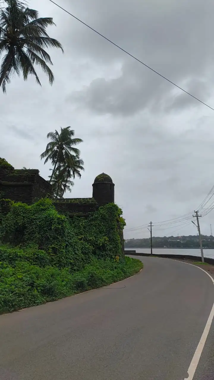 Quiet empty road in Goa during April and May